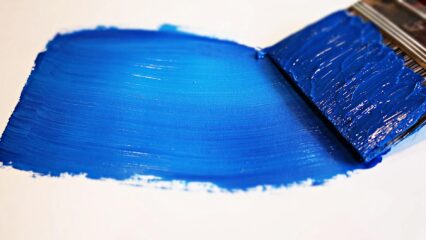 blue paint on white surface